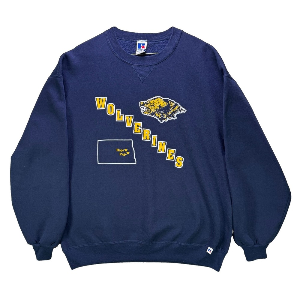 Vintage Russell Athletic Sweatshirt Mens XL Blue Crewneck Wolverines Made in USA